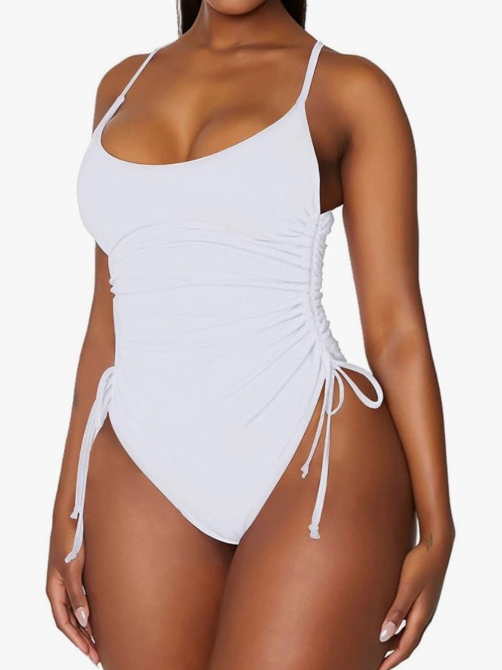 Women's Ruched One Piece Bathing Suit Swimsuits Cheeky High Cut size XL